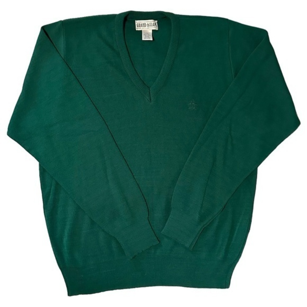 Grand Slam Penguin V-Neck Sweater Men’s Size Medium  Hunter Green‎